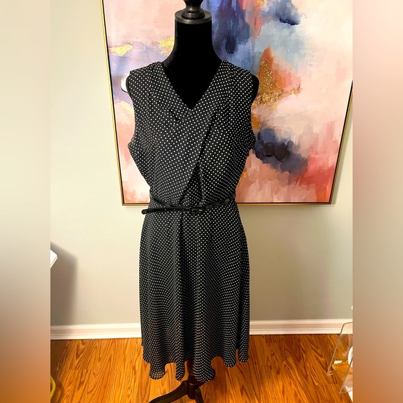 Chadwicks Dress, Size 12, Color: Black/White Polka dot - Picture 1 of 6
